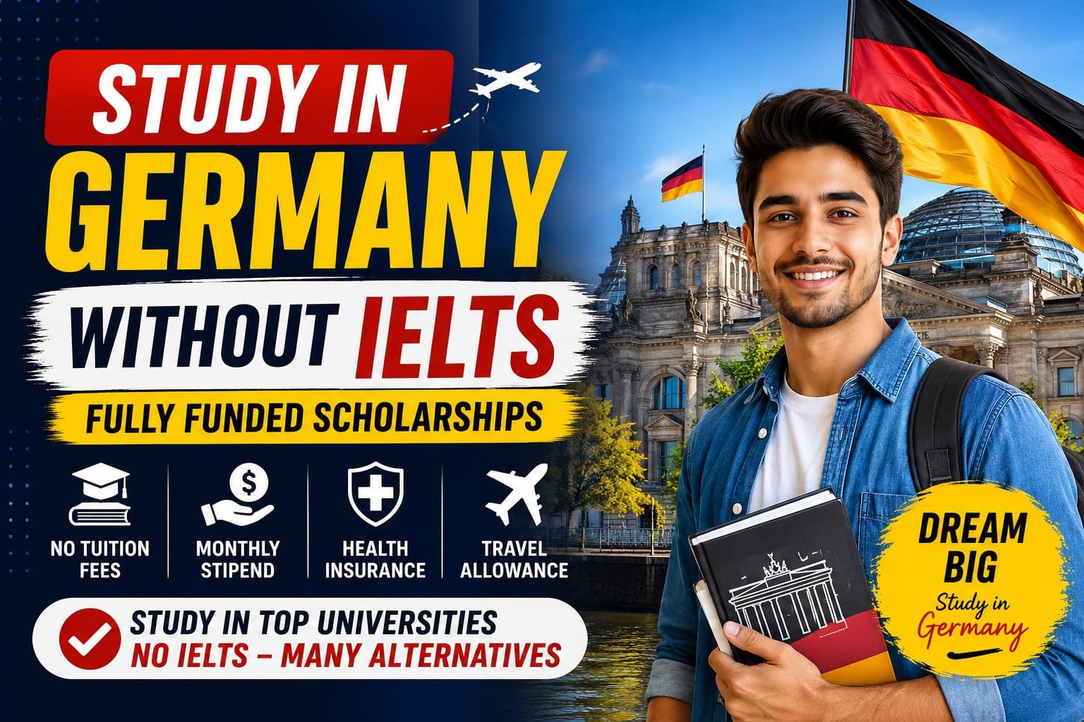 Scholarships in Germany Without IELTS
