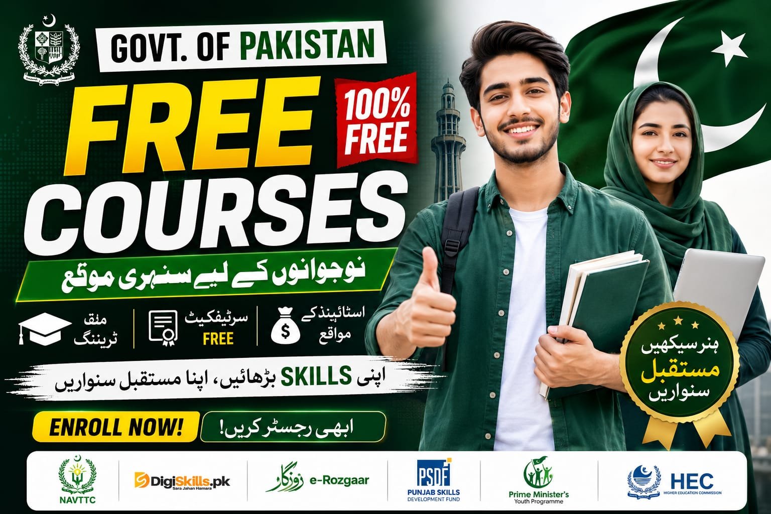 Govt of Pakistan Free Courses for Youth