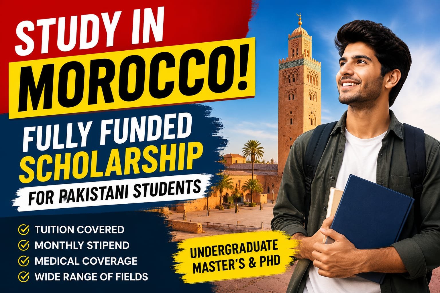 Study in Morocco! AMCI Offers Fully Funded Scholarship for Pakistani Students .