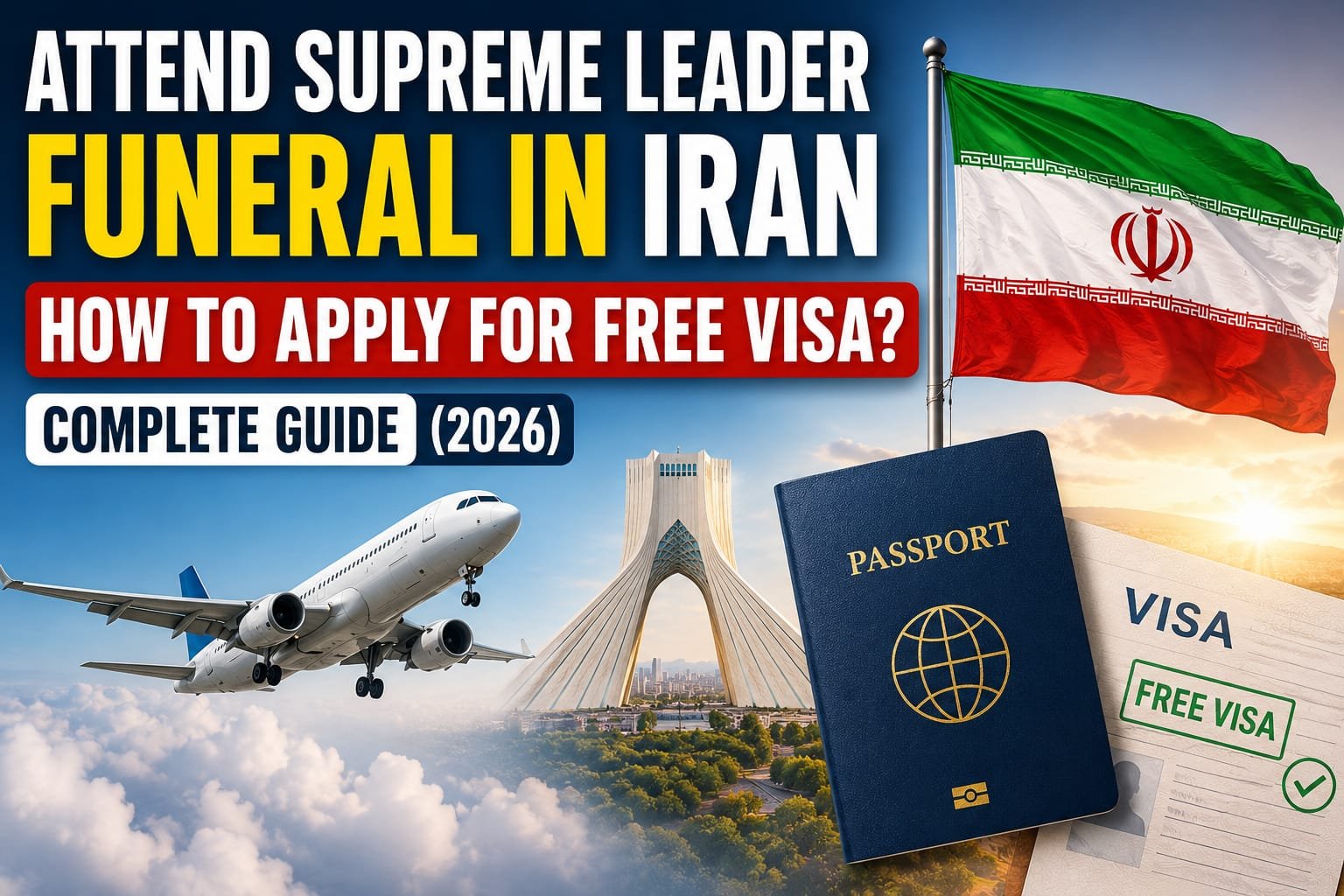 Attend Supreme Leader Funeral in Iran , How to apply for free visa ?