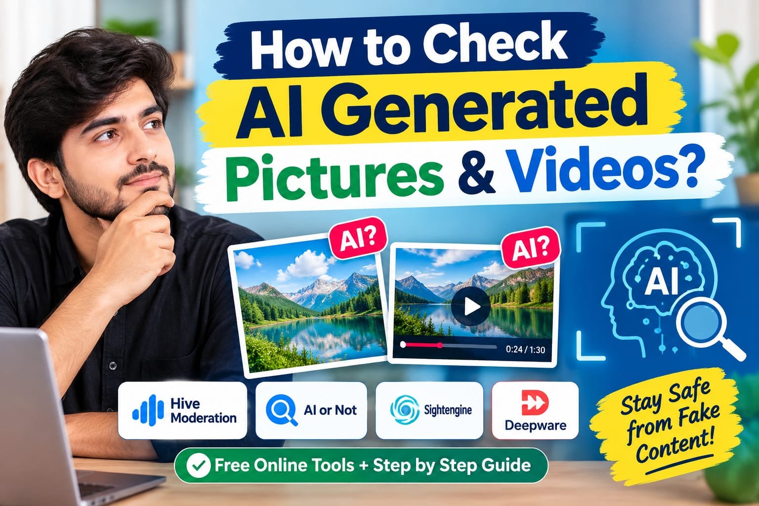 How to check Ai generated pictures and videos ?