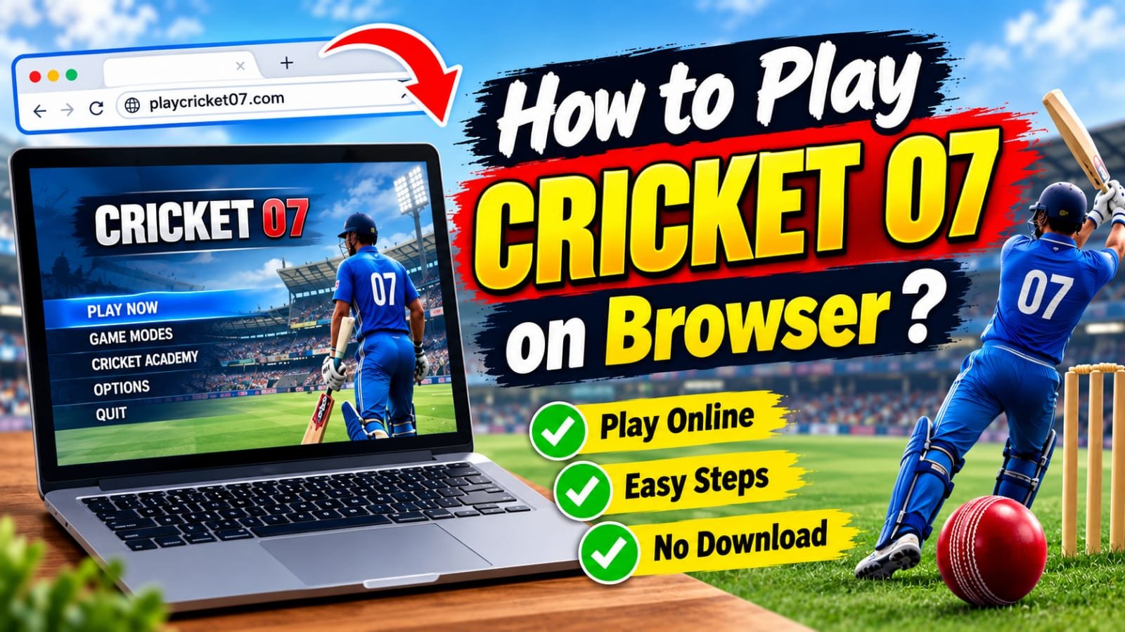 How to play Cricket 07 on Browser ?
